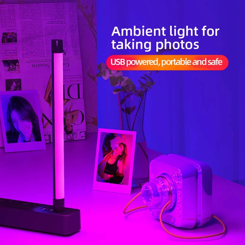 Portable Fill Light RGB Stick Light Photography Colorful Handheld Selfie Atmosphere Lamp Desktop LED Lamp Photography Lighting