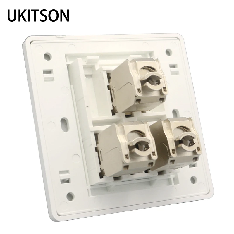 3 Ports CAT6A CAT7 RJ45 Wall Plug CAT 7 Jack Triple Socket LAN Faceplate For Internet Connection