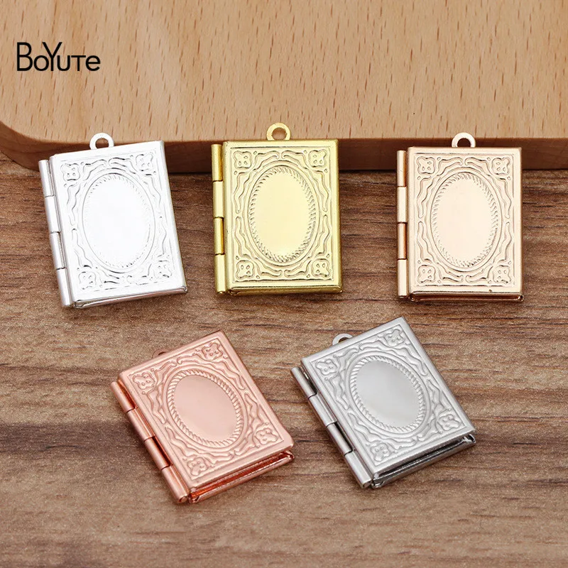 BoYuTe (10 Pieces/Lot) 19*26MM Rectangle Locket Photo Locket Book Locket Pendant Floating Locket Charms