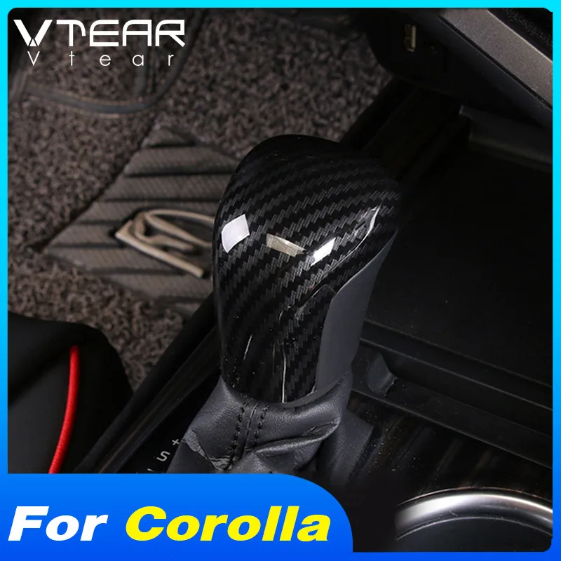 Vtear Interior Gear Lever Shift Knob Cover Decoration Car Inner Details ABS Trim Accessories Parts For Toyota Corolla Sedan 2023