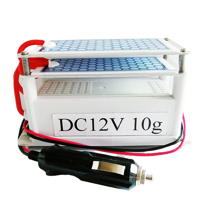 Generador de ozono para coche, purificador de aire con placa cerámica de ozono, filtro esterilizador de aire, 12v, 10g