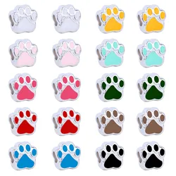 10pcs Big Hole 5mm Bead Animal Paw Prints Beads Bangle Bracelet DIY Jewelry making Beads Wholesale Necklace Accessories Colorful