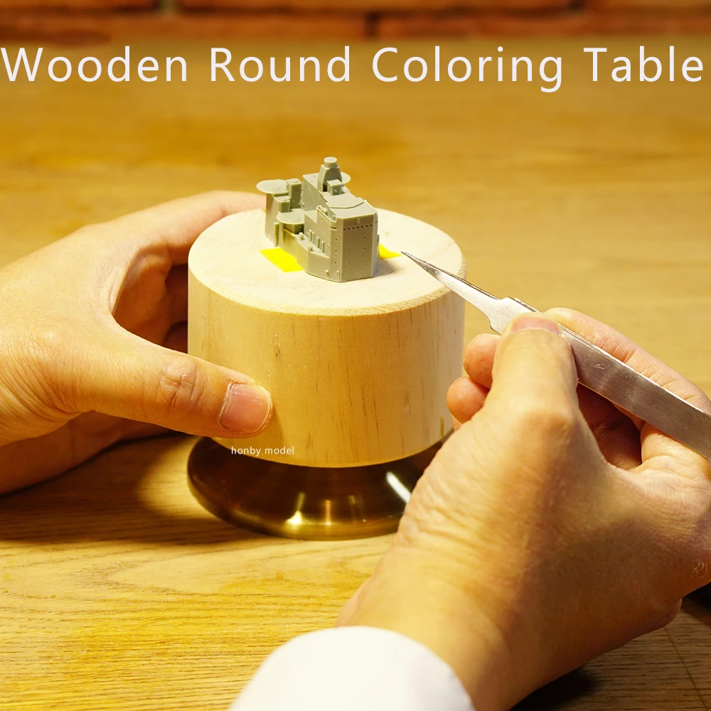 Model Wooden Coloring Table GK Soldier Waship Hand-Held Coloring Base Model Making Tools