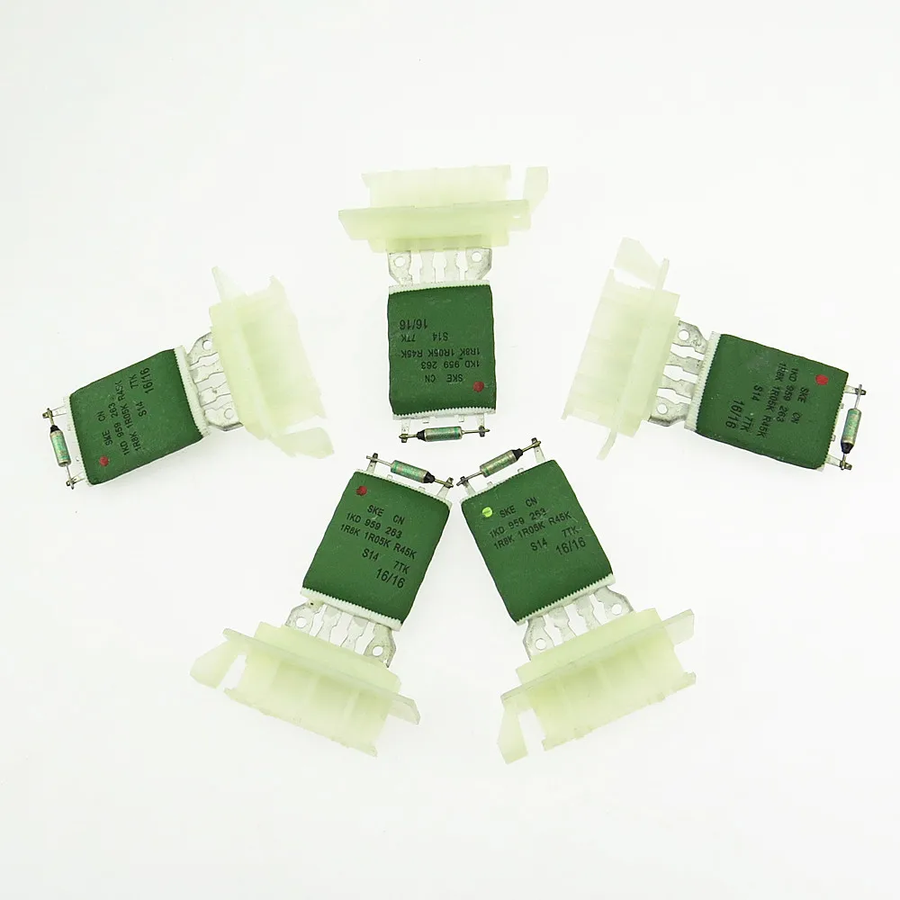 

SCJYRXS 5Pcs Air Conditioner Heater Fan Blower Speed Regulation Resistance Relay 1J0819022 1J0 819 022 For VW Golf MK4 MK5 TT