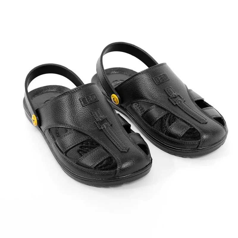 Anti-static Work Safety SPU Shoes Leather Sandals Slipper Non-slip Breathable Electronic Workshop Men Women