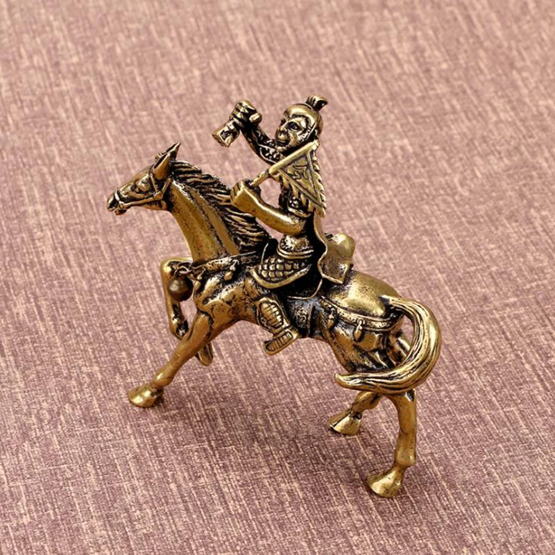 Pure Copper Monkey Riding Horse Statue Miniature Figurines Home Desk Feng Shui Ornaments Crafts Decor Bring Good Luck and Wealth