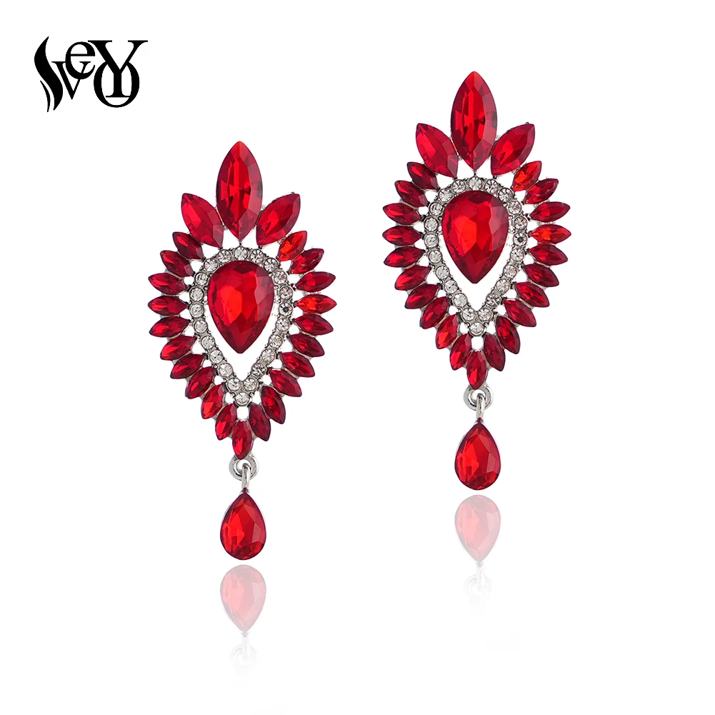 VEYO Luxury Crystal Drop Earrings Vintage Bridal Wedding Drop Earrings for Women Fashion Jewelry New Gift