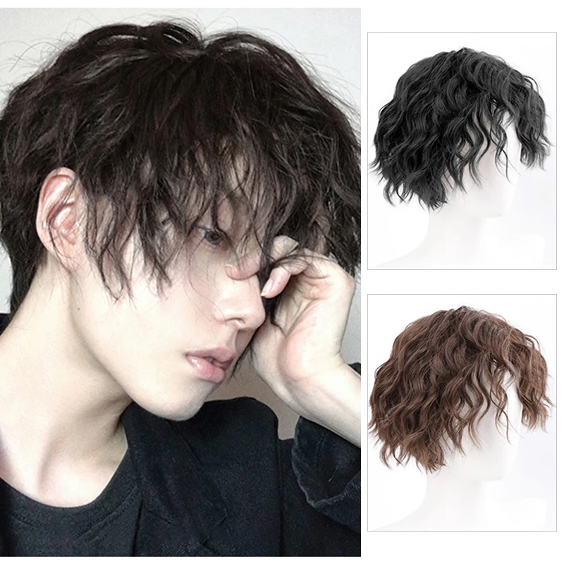 XUANGUANG Black Short Wig Synthetic High Temperature Wig Men's Wigs for Cosplay Anime Party Daily Wig Realistic Natural Hair