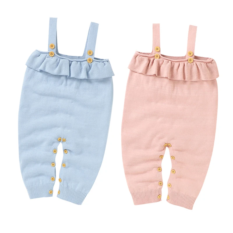 

2023 New Infant Baby Knitting Jumpsuit Overall Toddler Baby Girl Knitting Romper Korean Style Spring Autumn Baby Girls Clothes