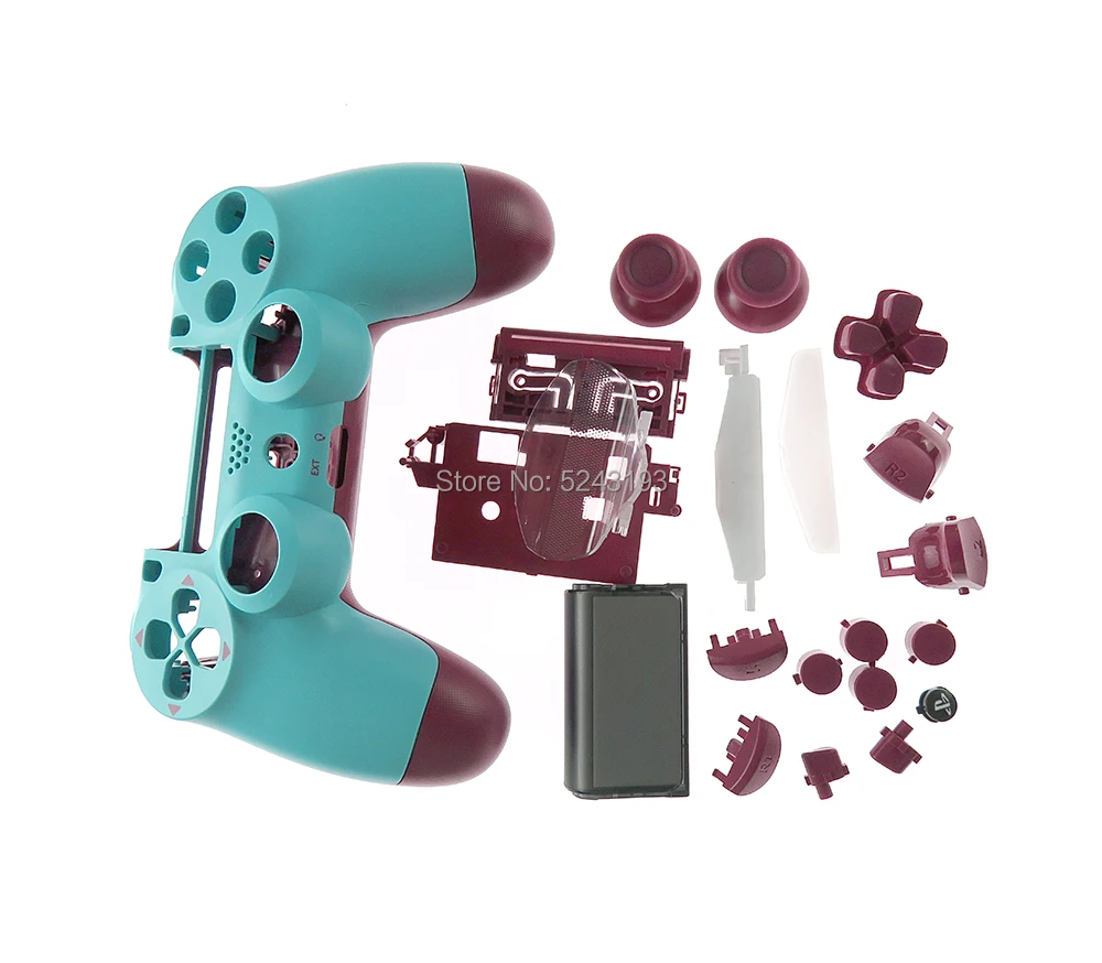 استبدال قذيفة كاملة وأزرار طقم عصري ل DualShock 4 ، بلاي ستيشن 4 ، PS4 برو ، تحكم ضئيلة ، الإسكان غطاء كيس ، Jds 040