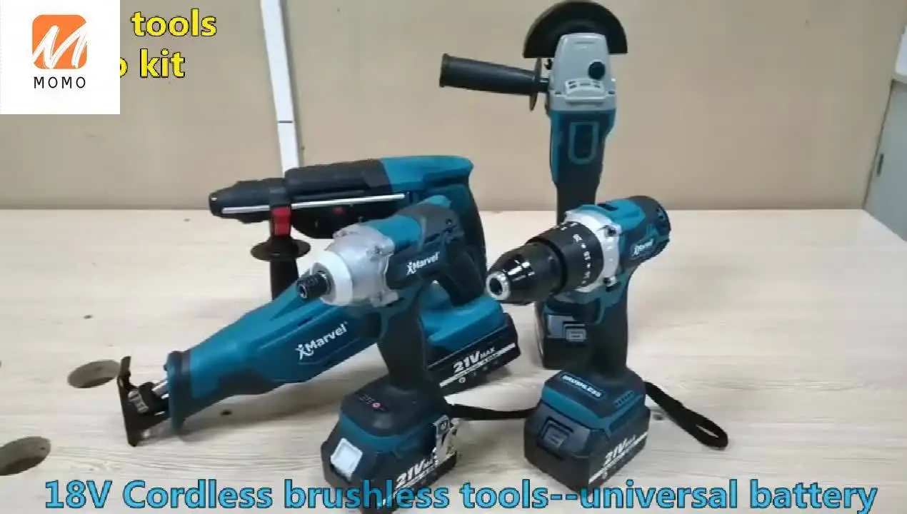 15pcs in one set cordless battery impact wrench herramientas  18v cordless lithium-ion combo tools kits