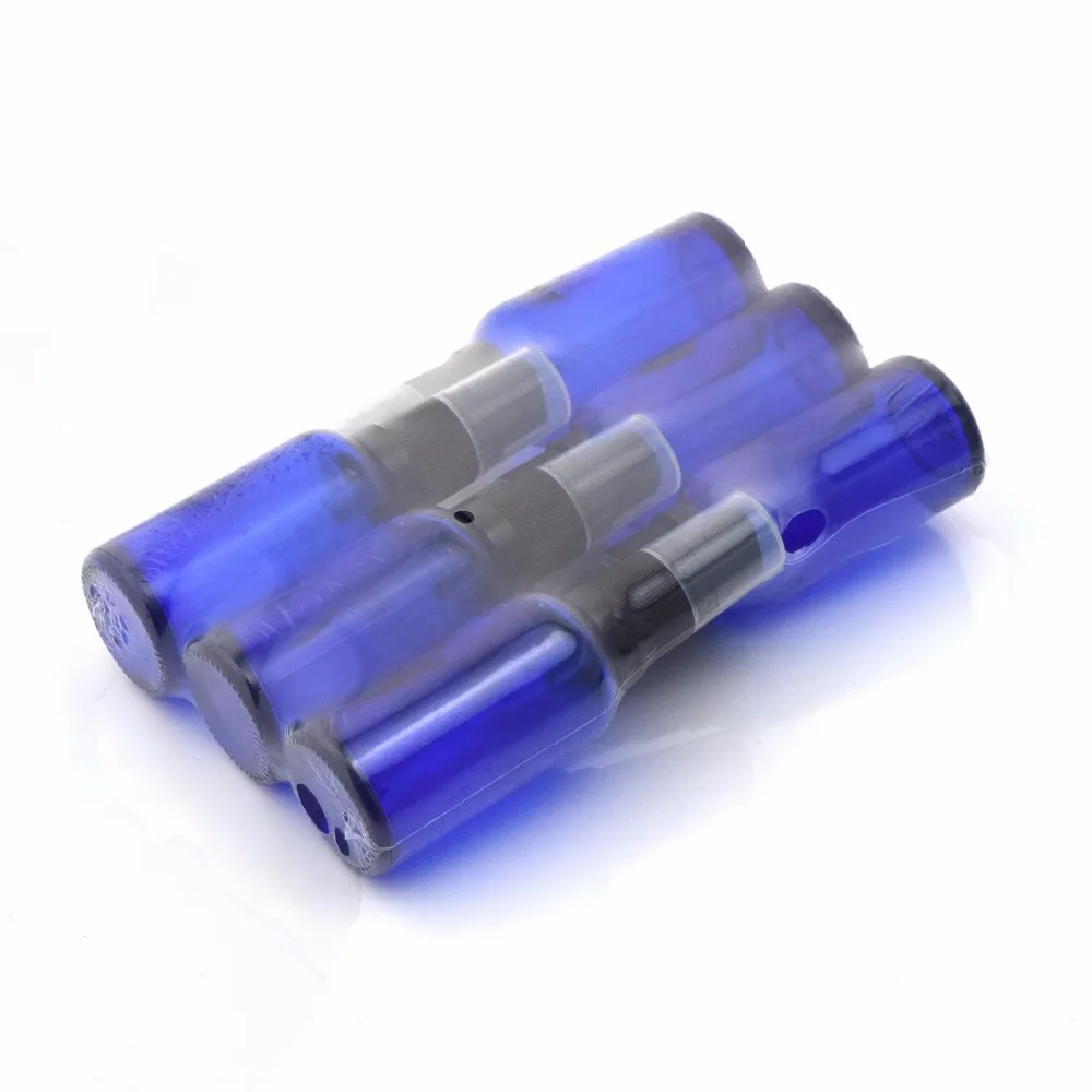 6pcs 30ml Spray Bottle Empty Refillable Blue Glass Fine Mist Sprayer Bottles for Essential Oils Cosmetics Perfume Atomizer