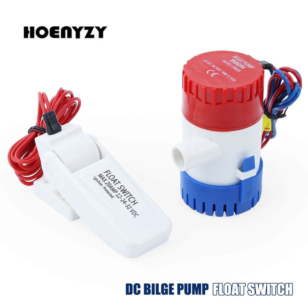 12V DC Mini elektryczna łódź zanurzeniowa morska pompa zęzowa 500/750/1100 GPH z czujnikiem przełącznika pływakowego do łodzi silnikowej na wodzie