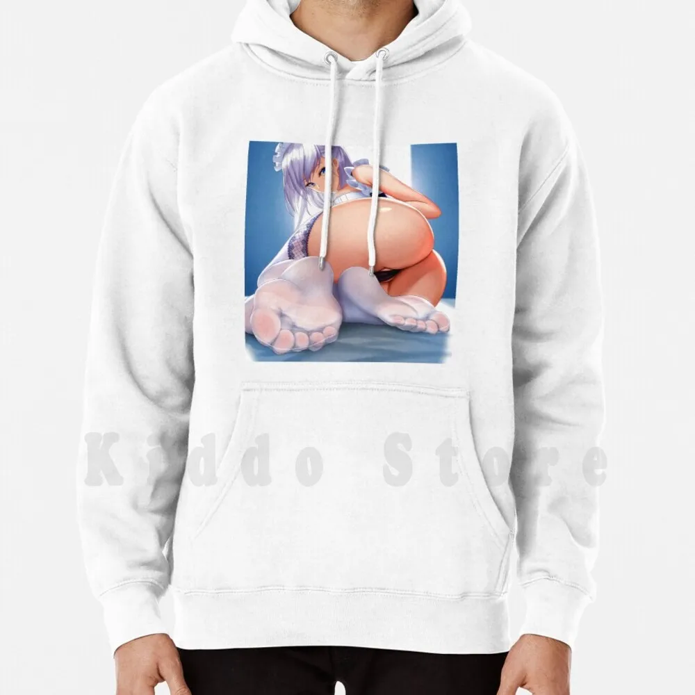 Anime Girl-White Stockings hoodie long sleeve Anime Girls Hentai Ecchi Loli Kawaii Lewd Ahego Oppai Sexy