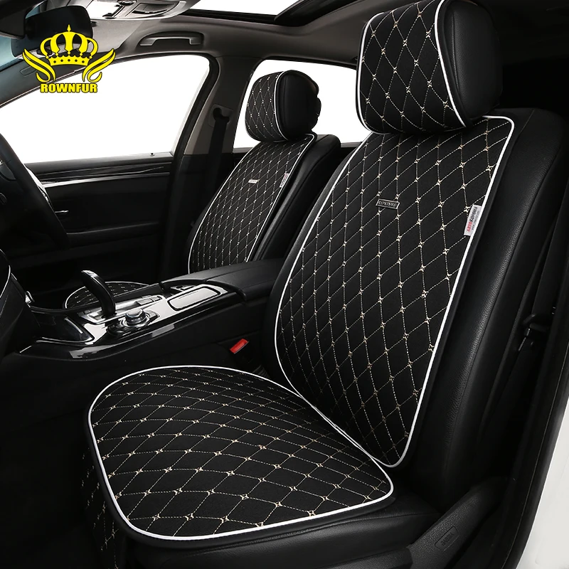 Flax car seat cover breathable comfortable car seat cushion summer and autumn car interior Linen universal size car cape shawl