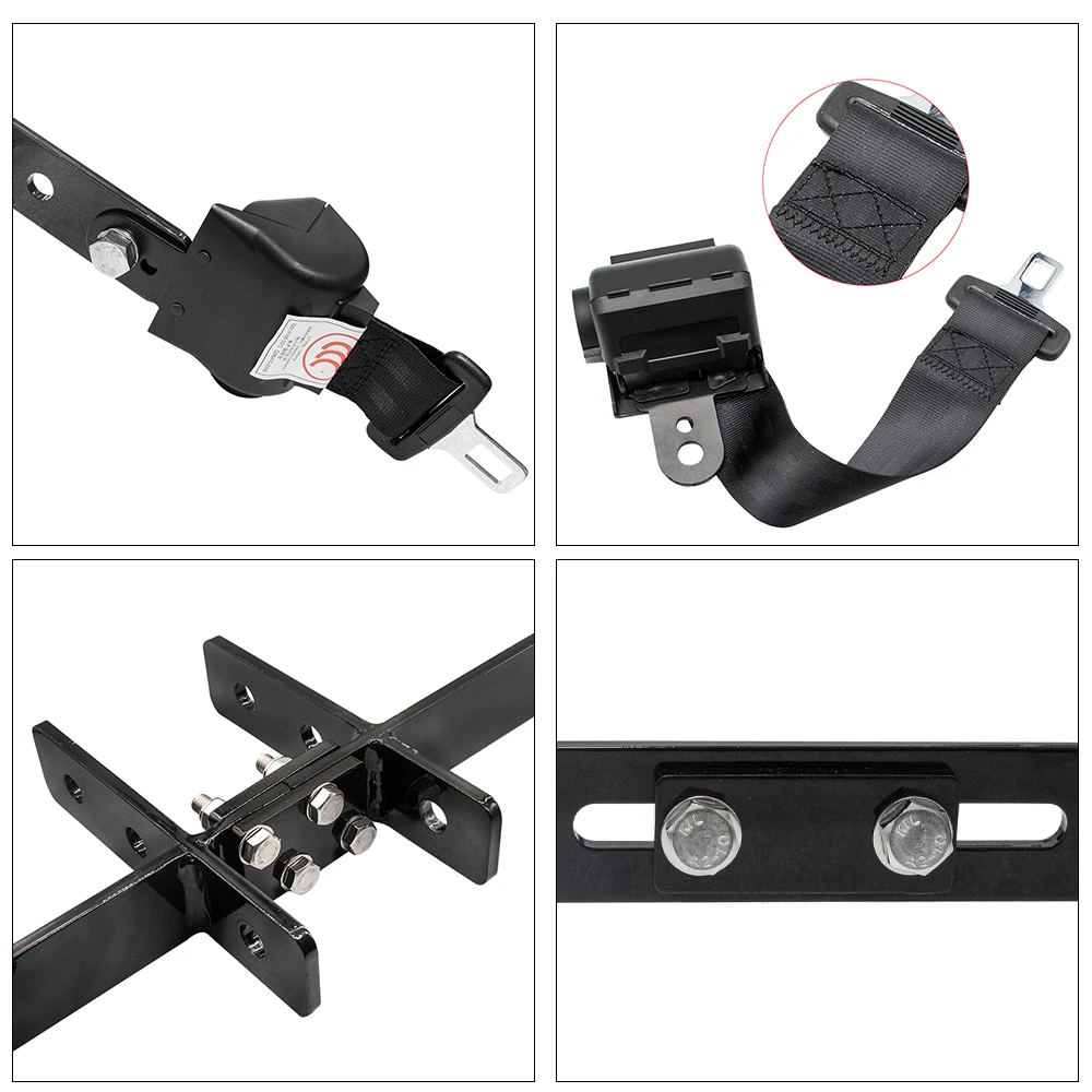 Universal Retractable Seat Belts with Bracket Kits Fits EZGO YAMAHA Club Car Golf Cart