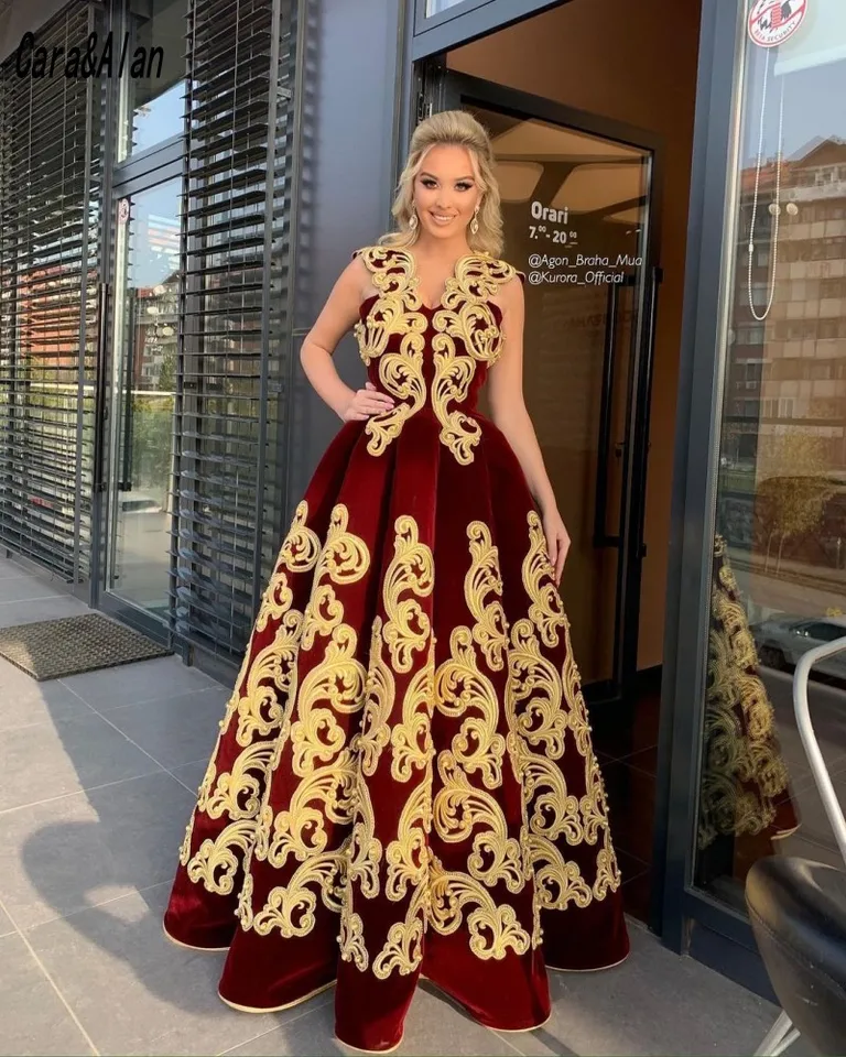 Customized Traditional Kosovo and Albanian Motifs vestidos formales Evening  Dresses Flared Applique Beaded Prom Dress For Women - AliExpress 320