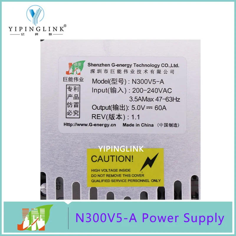 G-energy N300V5-A 300W power supply 5V 60A super slim led display power switch support 200V to 220V power input