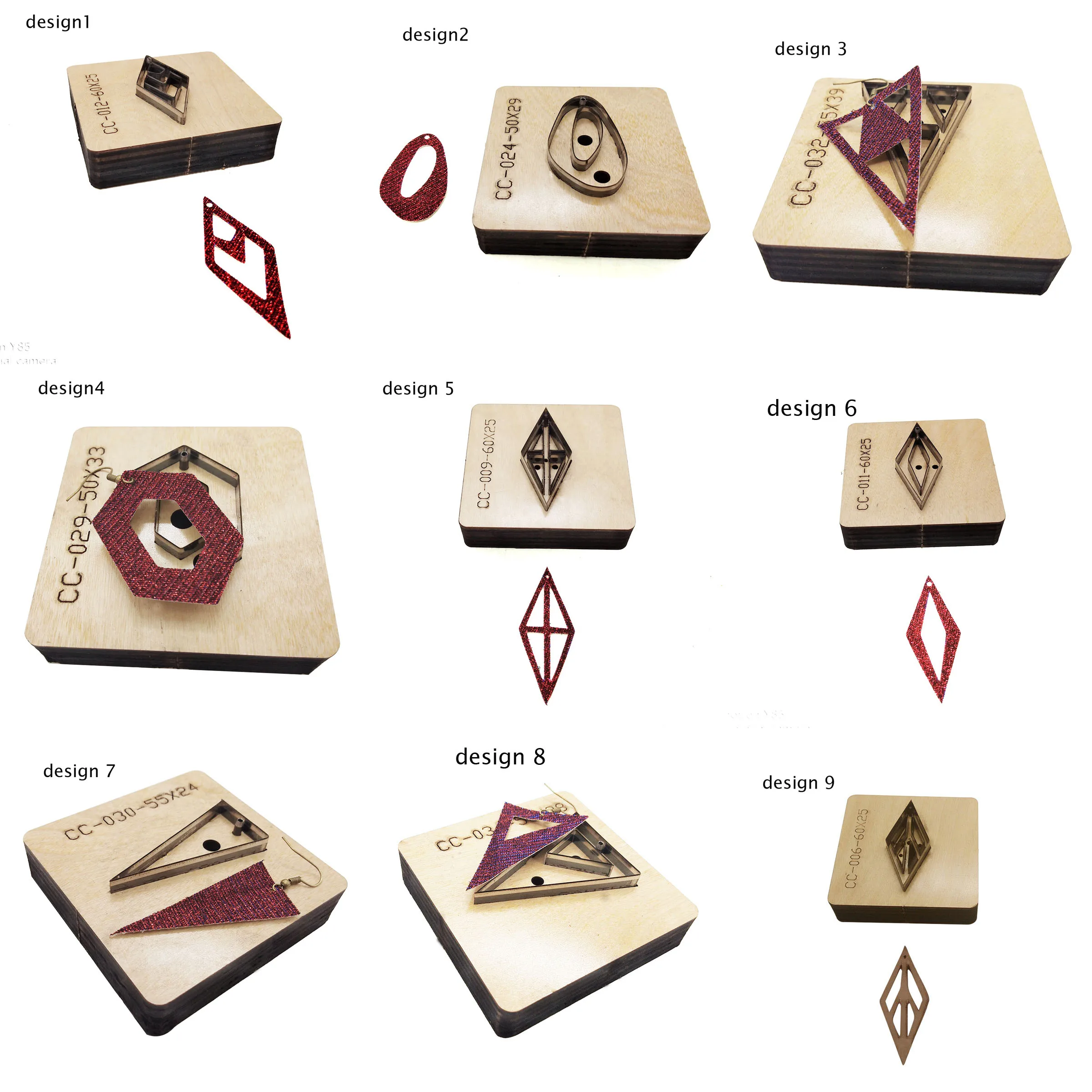 DIY leather craft girl ear ring die cutting knife mould template pattern multi design