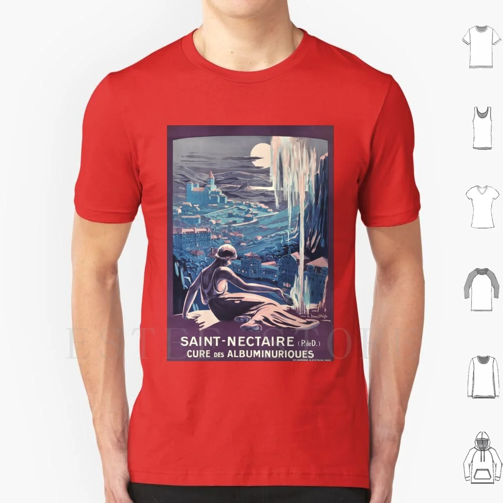 Sainte-Nectaire ( Puy De Dome ) , France , 1920 , Art Deco Poster T Shirt Print Cotton 1920 1930 1920s 1930s Art Art Art Art