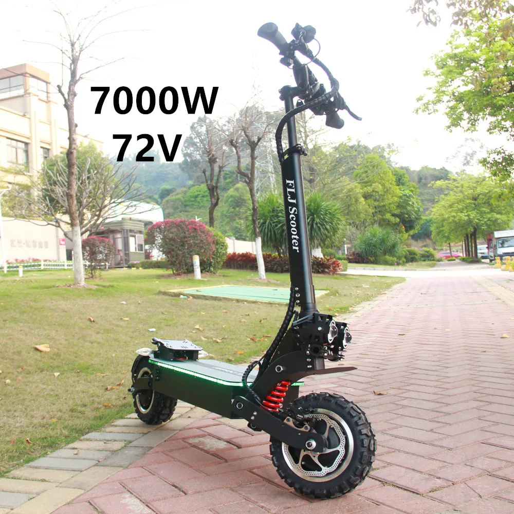 FLJ 72V 7000W Electric Scooter with dual Motors drive good suspention E Scooter Electric Bike off road motorcycle