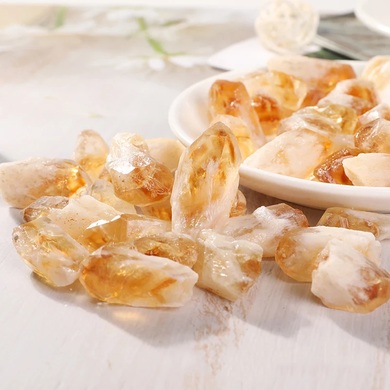 

100g Natural Stones Citrine Rough Yellow Quartz Large Tumbled Crystals Stones Healing for Home