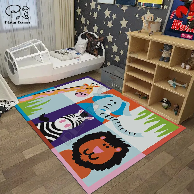 Lion zebra giraffe elephant Anti-Skid Area Floor Mat 3D Rug Non-slip Mat Dining Room Living Room Soft Child Bedroom Mat Carpet