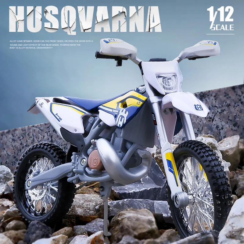 Maisto 1:12 Husqvarna FE 501, coche de motocicleta de campo traviesa de aleación, modelo de motocicleta de carreras de simulación, Colección,