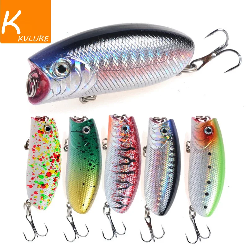 1pcs Fishing Lures 5.5cm/10.4g Topwater Popper Bait 5 Color Hard Bait Artificial Wobblers Minnow Plastic Fishing Tackle