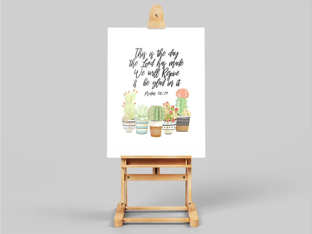 مزمور 118-24 هذا هو اليوم الذي صنع الله، آية الكتاب المقدس جدار الفن، طباعة الكتاب المقدس، الصبار القابل للطباعة، المزامور المقدس، المسيحية د