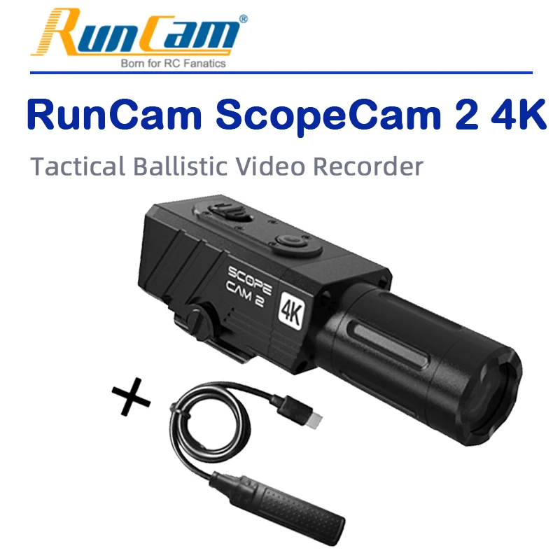 RunCam ScopeCam 2 4K Airsoft Camera Digital Zoom Customized Crosshairs IP64 WaterProof 1400mAh 128G Model Aircraft Action Camera