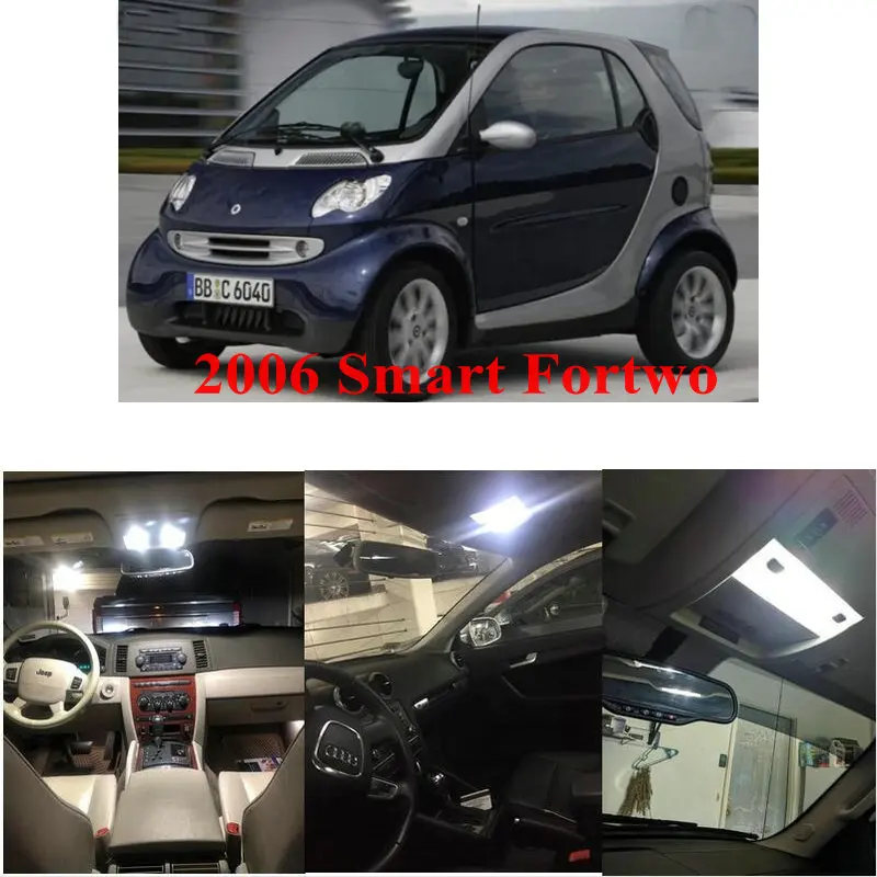 Car Accessories Led Reading Light For 2006 Smart Fortwo Dome Map Trunk License Plate Light 4pc