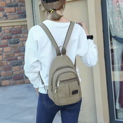 Women's backpack korean style canvas backpack men small double-sided chest bag ladies fashion travel backpack PT1135