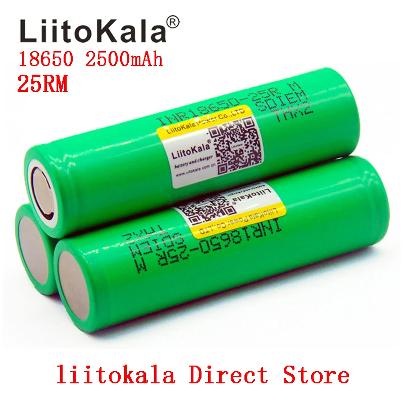 liitokala lii-25R high capacity 3.6V 18650 2500mAh rechargeable Li-ion battery INR18650-25RM Toys flashlight tools