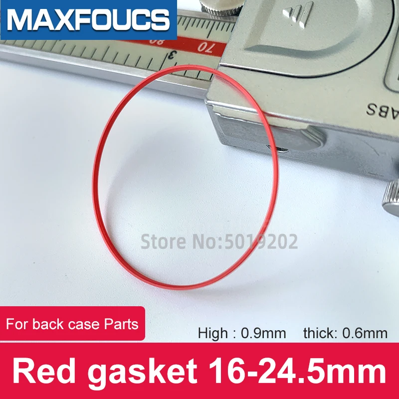 

Red Gasket 0.6mm Thick 16-24.5mm O Ring Fits Watch Case Back For TISSOT 1853 Lelode Seastar PRX Repair Watches Spare Parts ,1pcs