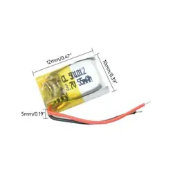 3.7V 55mAh 501012 Li Polymer Li Ion Lipo Cell Battery Rechargeable For Diy 3D Classes GPS Recorder Pen