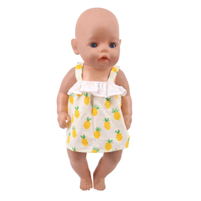 Reborn Doll Clothes One-Piece Skirt Kitty Dress With Headband For 18Inch American Women &43-45Cm Born Baby Bourne Doll Gift Toys