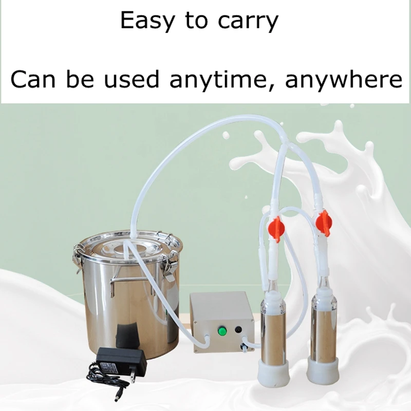 Portable vacuum milking machine for small cattle and sheep Pluggable charging pulsation household milking machine