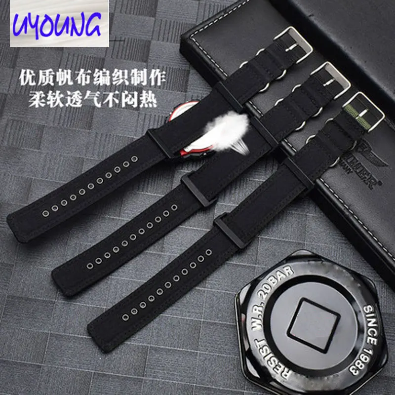 Classic black canvas watch FOR cso G-SHOCK DW-5600 DW6900 DW5035 Watch strap band 16mm