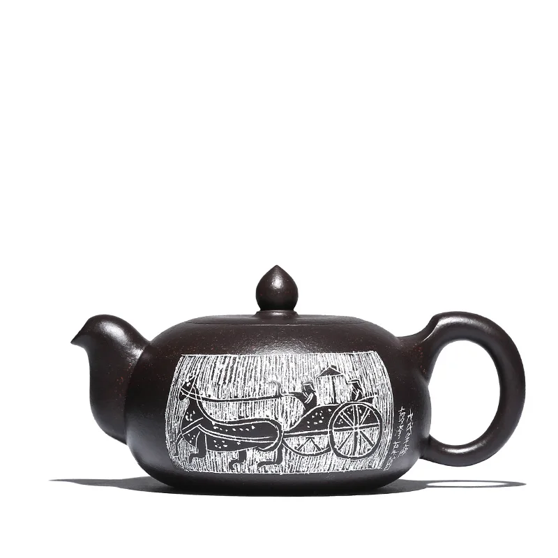 |are recommended for domestic famous pure teapot carved by hand painted tea undressed ore black mud dripping of grace