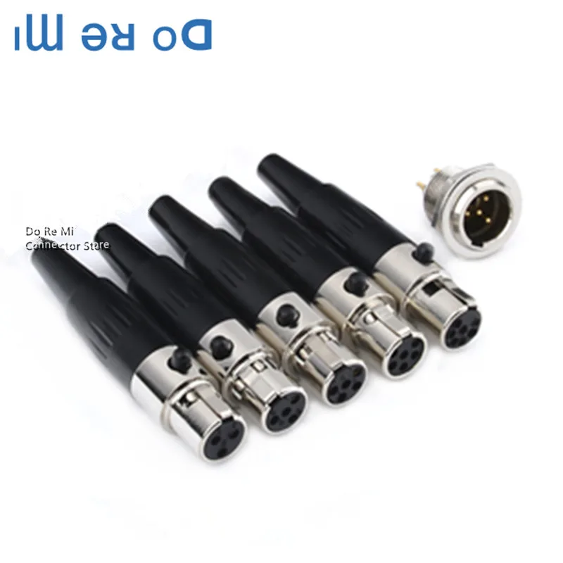 1Pc Mini XLR Connector การบิน,หญิง,สังกะสีอัลลอยด์ + ทองแดง Pins,3 4 5 Pins สำหรับไมโครโฟนเชื่อมต่อวิดีโอ