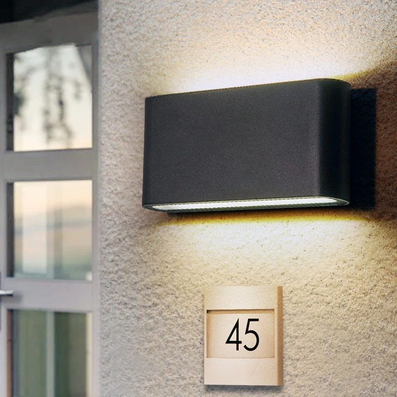 Imagem -02 - Outdoor Impermeável 6w 12w Led Wall Lamp Modern Alumínio Sconce Sala de Estar Quarto Indoor Wall Light Jardim Lâmpada Iluminação