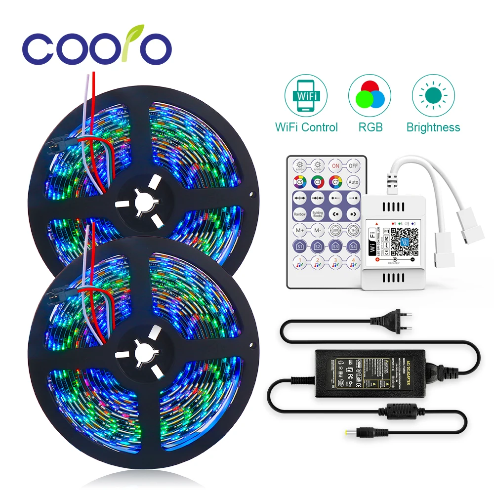 DC 12V WS2811 listwa led kontroler aplikacji RGB indywidualnie adresowalna taśma led paski pikseli + kontroler WiFi + Adapter