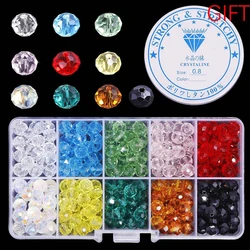 Wholesale Best Selling 10 Colors Crystal Beads Round Glass Beads Faceted Loose Beads With Container Box for Jewelry Making