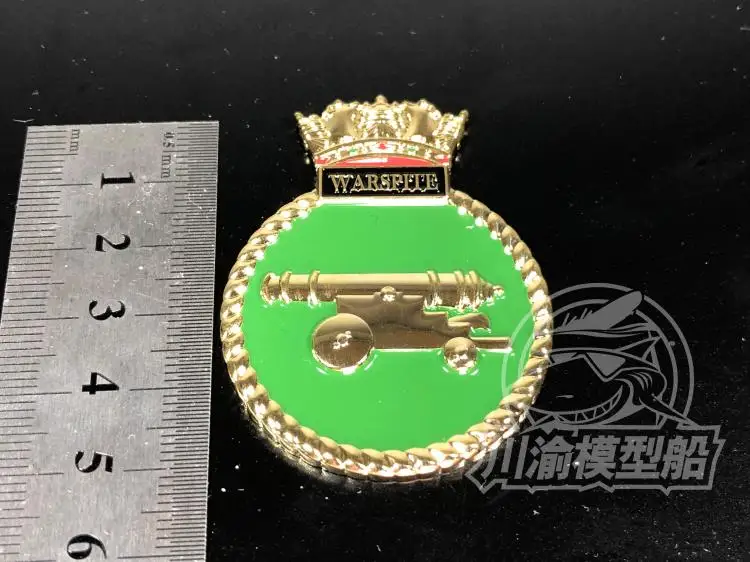 شارة معدنية Heraldry HMS سفينة حربية Warspite نموذج باخرة العرض