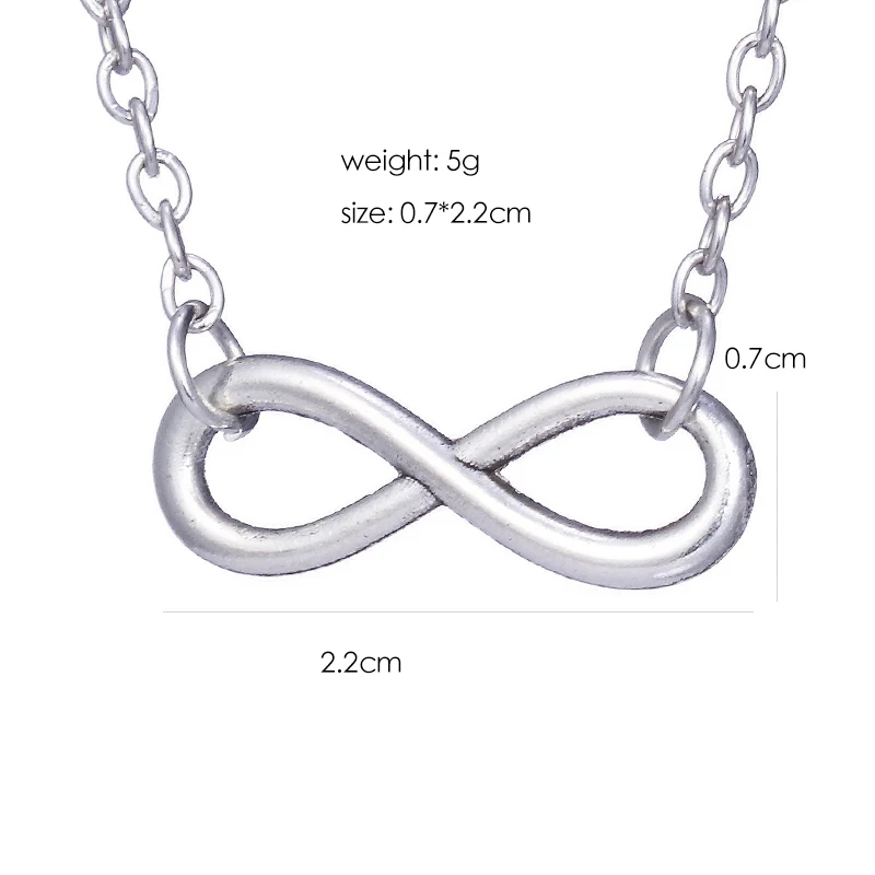 Fashion Jewelry Vintage Charm Infinite Love Eight characters Necklace For Women Gifts