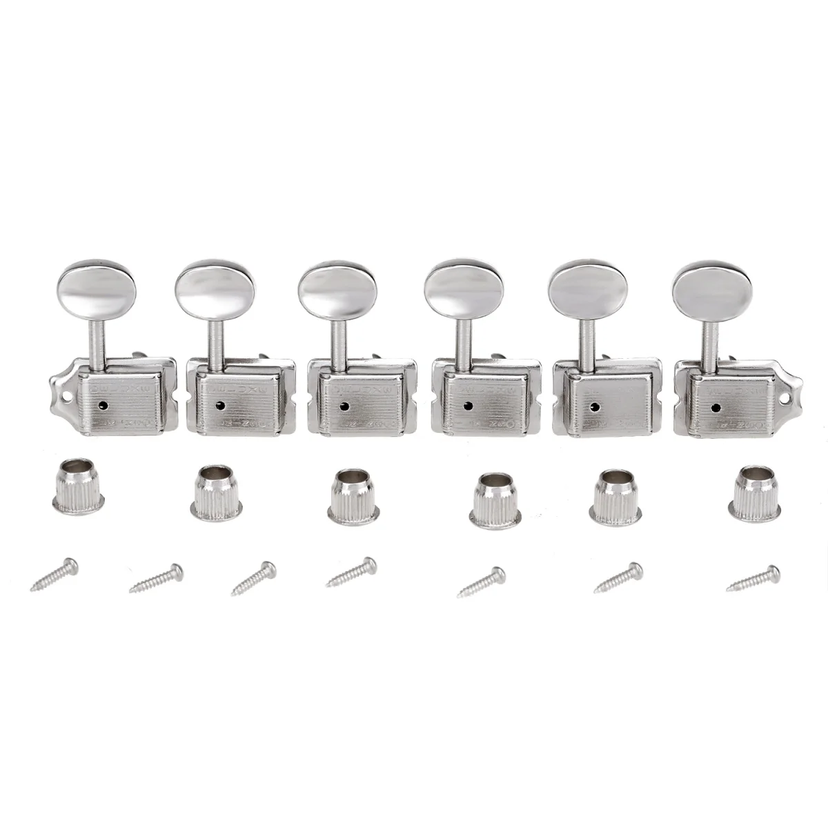 Wilkinson Vintage Deluxe Guitar Tuners 6 in Line Machine Heads Tuning Pegs Keys Set for Classic Vibe Fender ST/Tele, Nickel