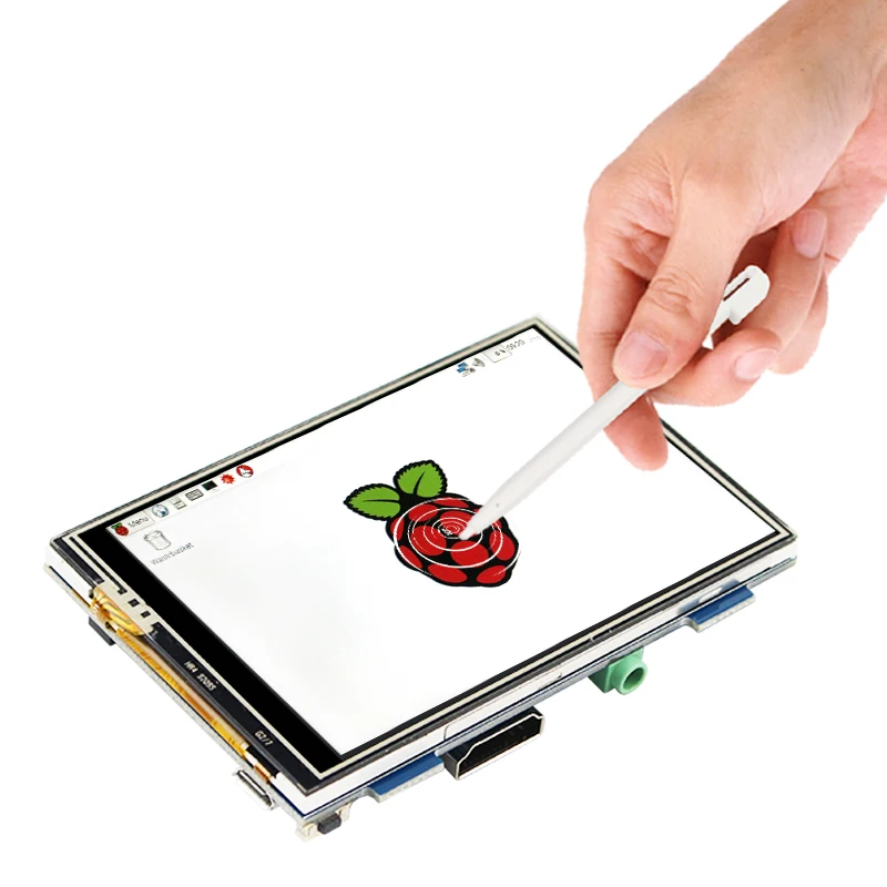 Tela de lcd com sensor de toque raspberry pi 4 model b, 3.5 polegadas, 480x320 a 1920x1080, + capa de acrílico para raspberry pi 4b/3b +/3b