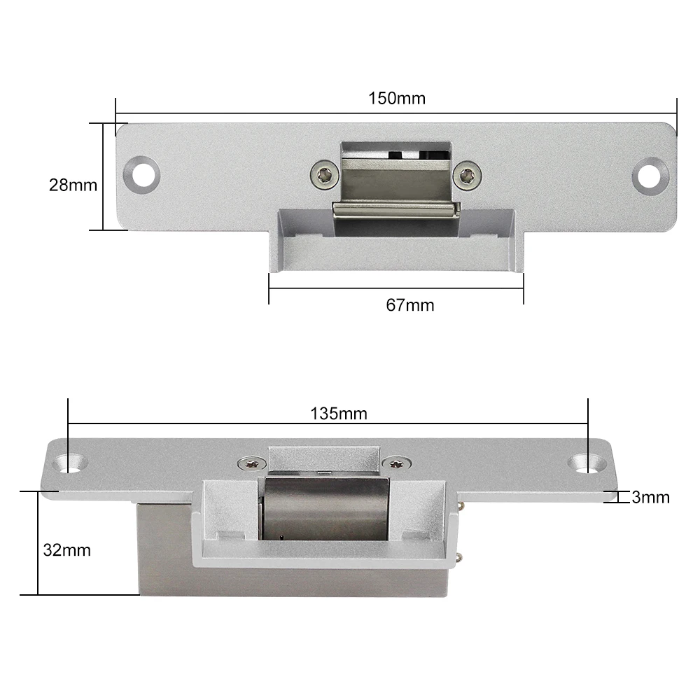 Fail Safe Electric Strike Lock NC / NO 12V DC Fail Secure Electronic Door Locks Mortise Lock for Access Control Entry System