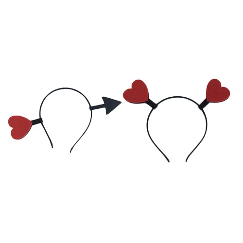 Diadema elástica para el pelo, accesorios para el cabello para fiesta de disfraces, Festival, amor rojo, flecha, Boppers, Día de San Valentín